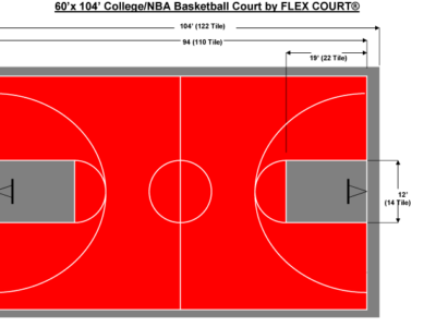 60′ X 104′ College/NBA Basketball Court