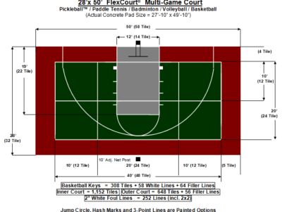 28′ X 50′ Multi-Game Court