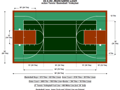 50′ X 80′ Multi-Game Court