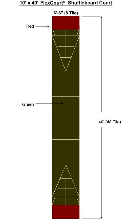 10′ X 40′ Shuffleboard Court