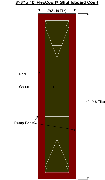 8′ 6″ X 40′ Shuffleboard Court