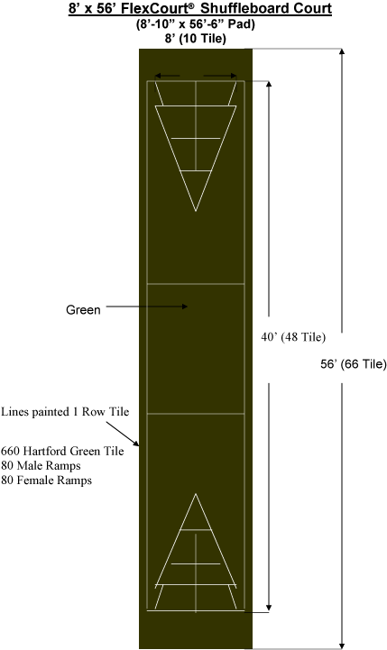 8′ X 56′ Shuffleboard Court