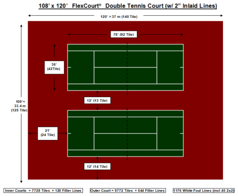 108′ X 120′ Double Tennis Court