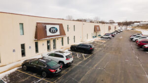 Exterior shot of FlexCourt headquarters in Loves Park, Illinois