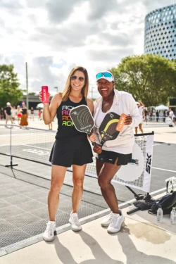 Two women pickleball team