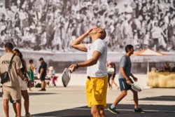 man after losing a pickleball match